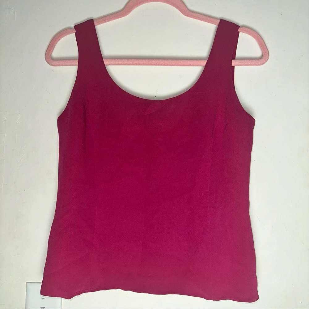 Dana Buchman Petite | Size 4 | 100% Silk Sleeveless Top | Fuchsia